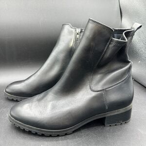 Aldo Sz 8 Boots Ankle Slip Waterproof Y2K 90's Chelsea Zip-up Chunky Black‎
